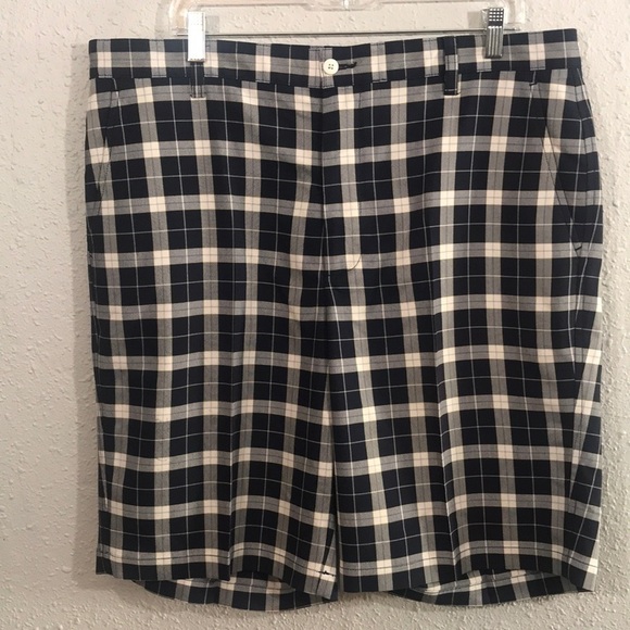FootJoy Navy Blue Plaid Golf Shorts size 38 - Picture 1 of 10